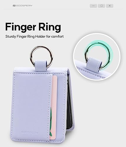GOOSPERY Basic Diary Compatible with Samsung Galaxy Z Flip 5 Case, Card Holder, Pocket Storage, Premium PU Leather, Key Ring Wallet Cover - Lavender