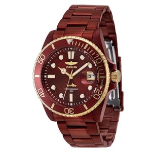 invicta lady's pro diver 38mm stainless steel quartz watch, burgundy (model: 40873)