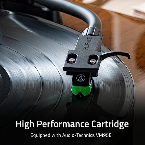 Fluance RT81+ Elite High Fidelity Vinyl Turntable Record Player, Audio Technica VM95E Cartridge, Anti-Resonant Platter, Acrylic Mat, Phono Preamp, Wood Plinth, Adjustable Isolation Feet - Matte White
