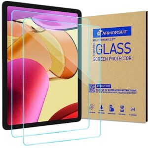 armor suit 2 pack screen protector for amazon fire max 11 tablet 2023 tempered glass ultra hd anti scratch 9h glass protector (face id, fire max 11 stylus pen compatible)