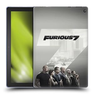 head case designs officially licensed fast & furious franchise furious 7 key art soft gel case compatible with amazon fire hd 10 (2021)