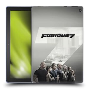 Head Case Designs Officially Licensed Fast & Furious Franchise Furious 7 Key Art Soft Gel Case Compatible with Amazon Fire HD 10 (2021)