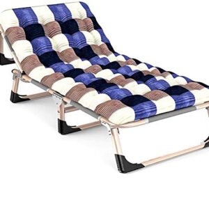 CHLDDHC Desk Chairs Folding Sunbed Cushion,Lay Flat Garden Sun Chair, Adjustable Backrest Outdoor Patio Loungers (Color : A)