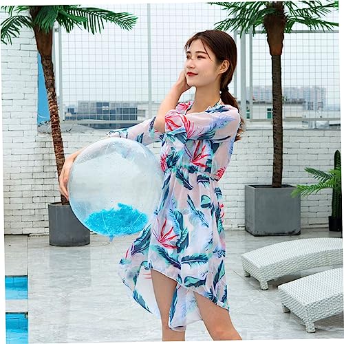 CIYODO Inflatable Toy Out Door Toys Clear Beach Balls Swimming Pool Water Beach Toys Outside Toys Outdoor Playset Ball Toy Round Transparent Ball Indoor Ball Pool Party Blue