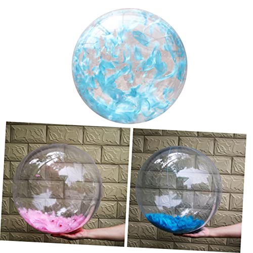 CIYODO Inflatable Toy Out Door Toys Clear Beach Balls Swimming Pool Water Beach Toys Outside Toys Outdoor Playset Ball Toy Round Transparent Ball Indoor Ball Pool Party Blue