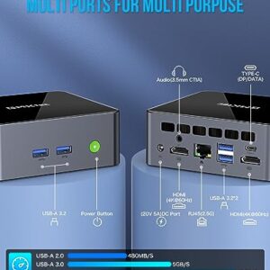 GMKtec Mini PC Windows 11 Pro Intel Core i7-11390H (Turbo 5.0 GHz) 1TB SSD 16GB DDR4, Desktop Mini Computers WiFi 6, USB3.2, BT 5.2, DP, HDMI, RJ45 2.5G