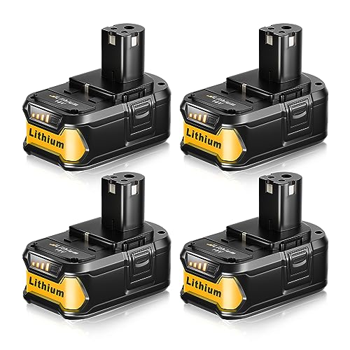 FERRYBOAT P108 Replacement for Ryobi 18V Battery Lithium ion ONE + Real Capacity 5.0 Ah Batteries P102 P103 P104 P105 P107 P109,4-Pack