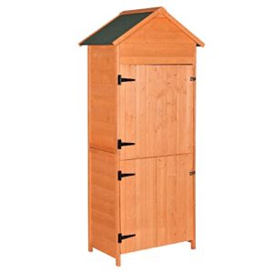 outdoor storage shed - wood garden storage cabinet - waterproof tool storagecabinet with lockable doors for garden, patio, backyard, backyard, patio, lawn.meadow, farmland