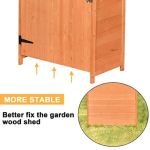 Outdoor Storage Shed - Wood Garden Storage Cabinet - Waterproof Tool StorageCabinet with Lockable Doors for Garden, Patio, Backyard, Backyard, Patio, Lawn.Meadow, Farmland