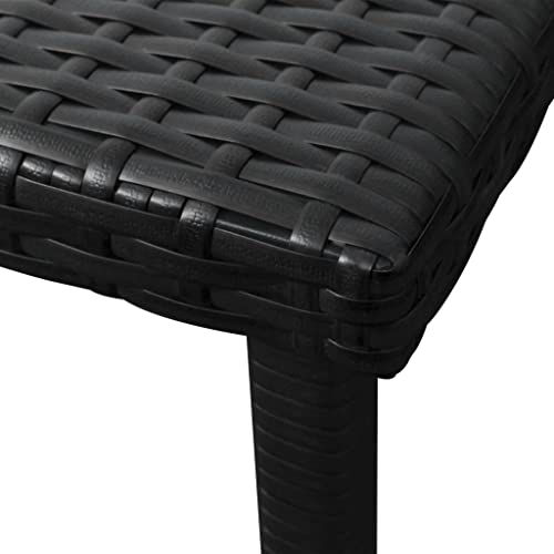 BUKSCYJS Patio Chaise lounges,Outside Lounge Chairs,Sun Lounger with Cushion & Table Poly Rattan Black,Bedroom Lounge Chair,Travel Beach Chair,Bedroom Lounge Chair