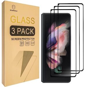 mr.shield [3-pack] screen protector for samsung galaxy z fold 5 [front screen] [full cover] [tempered glass] [japan glass with 9h hardness] screen protector with lifetime replacement