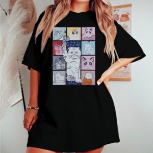 Women's Oversized T Shirts Country Music Shirts Swift Concert Outfits Funny Cat Lover Shirt Swift Fans Top Black