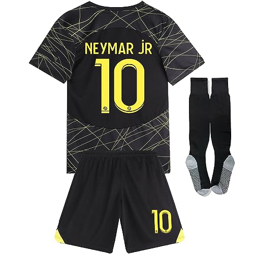 Casmyd Paris Soccer Jerseys for Boys Kids Me-ssii Hom/Awy Football Jersey Kit Youth Sports Team T-shirt&Shorts Soccer Uniform