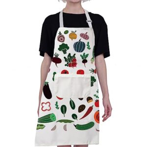 cmnim vegetable apron vegetable cooking apron with pockets kitchen baking gardening apron chef bbq grilling waterproof apron (vegetable apron)