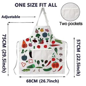 CMNIM Vegetable Apron Vegetable Cooking Apron With Pockets Kitchen Baking Gardening Apron Chef BBQ Grilling Waterproof Apron (Vegetable Apron)