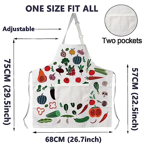 CMNIM Vegetable Apron Vegetable Cooking Apron With Pockets Kitchen Baking Gardening Apron Chef BBQ Grilling Waterproof Apron (Vegetable Apron)