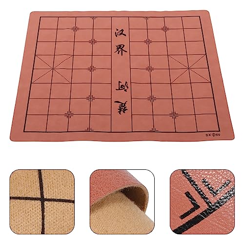 Chinese Chess Leather Chess Board Tournament Chess Mat Double-Sided Checkerboard Roll-up Tournament Chess for Portable Travel Beginner Chess Set Classic Accessories