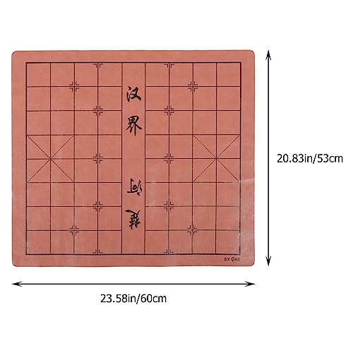 Chinese Chess Leather Chess Board Tournament Chess Mat Double-Sided Checkerboard Roll-up Tournament Chess for Portable Travel Beginner Chess Set Classic Accessories