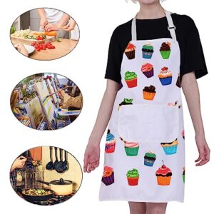 Cake Apron With 2 Pockets Cooking Baking Aprons for Women Kitchen Chef Aprons Cute Cupcake Aprons Gifts for Bake Lover Apron (Cake Apron)