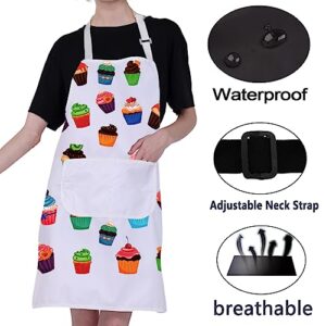 Cake Apron With 2 Pockets Cooking Baking Aprons for Women Kitchen Chef Aprons Cute Cupcake Aprons Gifts for Bake Lover Apron (Cake Apron)