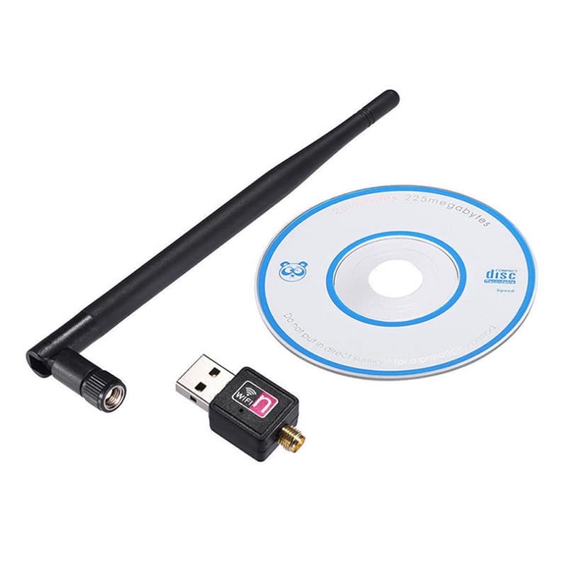 WiFi WLAN Stick Adapter 150Mbit 2dBi Wireless USB WiFi Network Adapter Dongle Antenna for Windows Vista/XP/2000/7/8/10, Linux, MAC OS