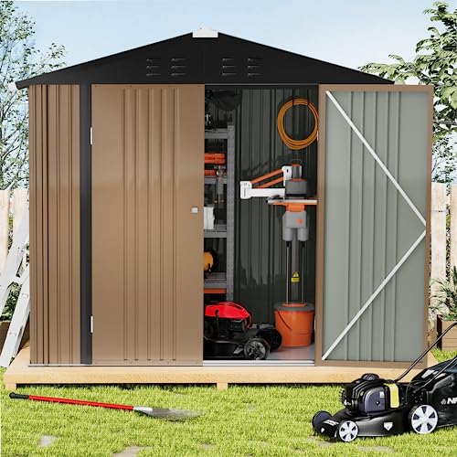 TAVATA Sheds & Outdoor Storage with Floor, 6x4 FT Outdoor Storage Shed, Outdoor Shed Garden Shed Tool Shed with Lockable Door for Garden Backyard Patio Lawn…