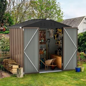 TAVATA Sheds & Outdoor Storage with Floor, 6x4 FT Outdoor Storage Shed, Outdoor Shed Garden Shed Tool Shed with Lockable Door for Garden Backyard Patio Lawn…
