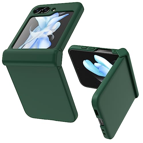 BOOLAKOS for Samsung Galaxy Z Flip 5 Case with Hinge Protection, Slim Thin Shockproof Hard Protective Phone Case Cover (Green)