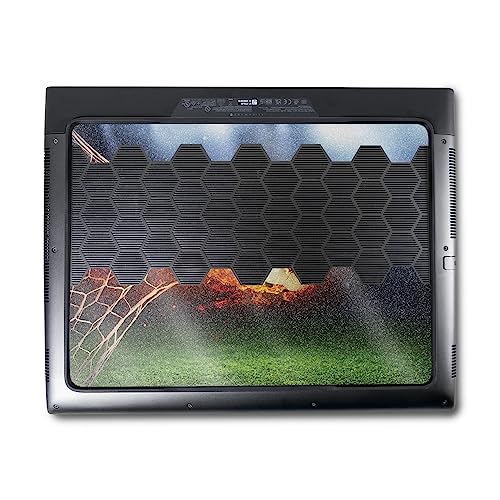 MightySkins Glossy Glitter Skin Compatible with Alienware M18 R1 (2023) Full Wrap Kit - Flaming Soccer Ball | Protective, Durable High-Gloss Glitter Finish | Easy to Apply | Made in The USA