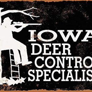 Fafush 8 x 12 Metal Sign - Iowa Deer Control Specialist - Vintage Look