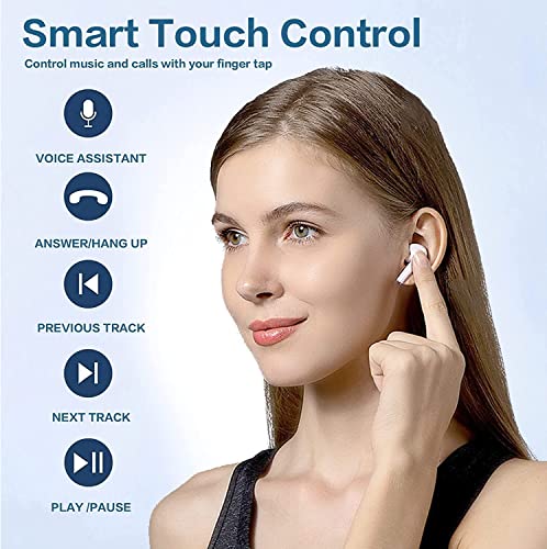 Wireless Headphones, Bluetooth 5.3 Sweat Resistant Earphones, Wireless Noise Cancelling Earbuds,Immersive Premium Sound Long Distance Connection Headset,Bluetooth Headphones for iPhone/Android
