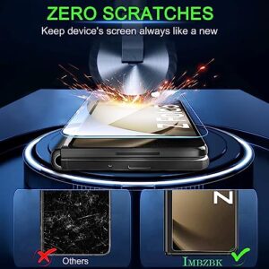 IMBZBK 9 in 1 for Samsung Galaxy Z Fold 5 Screen Protector [3 Pack Inside Flexible Film + 3 Pack Front Tempered Glass] With 3 Pack Camera Lens Protector Accessories With Mounting Frame No bubbles