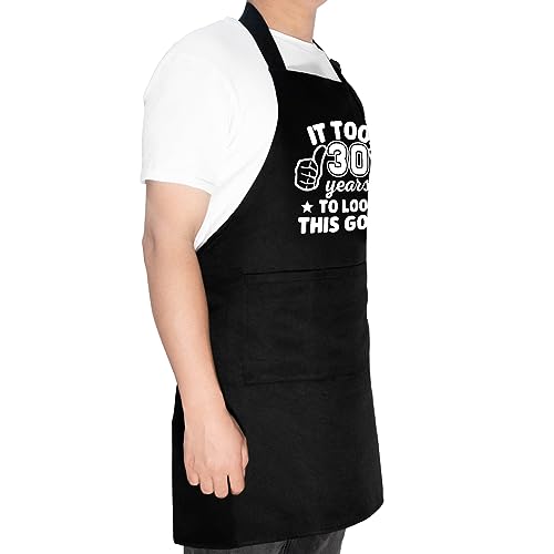 30th Birthday Gifts for Men Women, 1993 Happy 30th Birthday Gift Ideas, 30th Chef Aprons for Men with 3 Pockets, Funny Cooking Aprons for 30 Years Old Men, Women, Husband, Wife, Son, Daughter, Friend