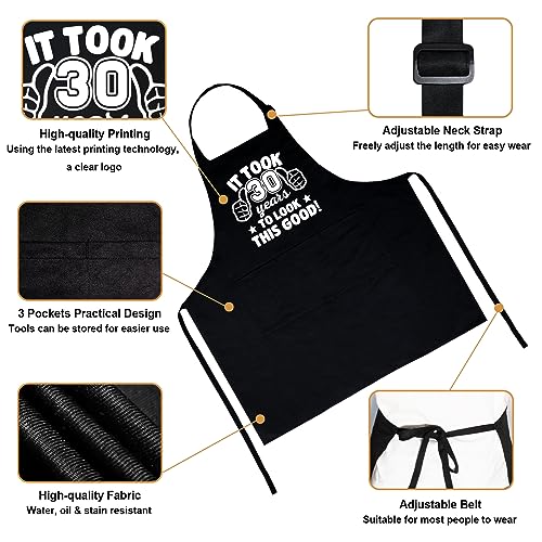 30th Birthday Gifts for Men Women, 1993 Happy 30th Birthday Gift Ideas, 30th Chef Aprons for Men with 3 Pockets, Funny Cooking Aprons for 30 Years Old Men, Women, Husband, Wife, Son, Daughter, Friend