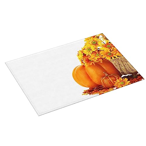 Autumn Pumpkins Sunflowers Absorbent Microfiber Dish Drying Mat Microfiber Quick Dry Pad for Kitchen Counter Coffee Bar Washing Dishes 18x24in