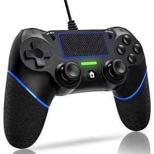 dianven wired controller for ps4 controller wired for sony playstation 4/pro/slim and pc windows 11/10/8/7 with double vibration and motion motors, wired pc controller for ps4 remote