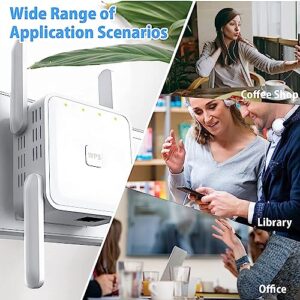 WiFi Extender, 5G 1200Mbps Dual Band WiFi Extenders Signal Booster for Home, Device Servers WiFi Booster Covers Up to 7000 Sq.ft and 20 Devices, 1200Mbps Wireless Signal Repeater with Ethernet (White)