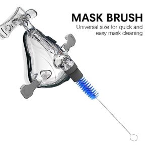 CPAP Tube Cleaning Brush, Hose Brush, 7 ft, Stainless Steel, with Mask Brush, for Universal Hose Diameters 19mm and 15mm (Blue)