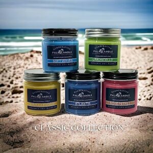 Sea Salt Soy Scented Candle Exquisite Aromatherapy in a Glass Jar Premium Essential Oils 7 Ounces Long-Lasting Burn Time (Soft Waves)