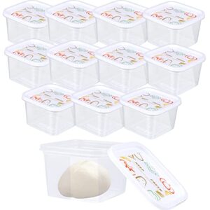 liangmida pizza dough proofing box - set of 12 stackable dough proofing container with lid for family size dough - 5.3” x 5.3” x 3.5”