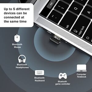 USB Bluetooth 5.3 Adapter for Desktop PC, Real Plug & Play Mini EDR Bluetooth Dongle Receiver & Transmitter for Laptop Computer Support Headphones Keyboard Mouse Speakers Printer Windows 11/10/8.1