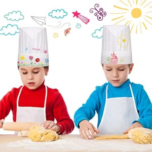 Ecoofor 12 Pieces Kid Aprons, Kid Chef Aprons with Pocket Children Chef Apron for Boys Girl's Kitchen Cooking Baking Painting Wear (Ages 5-12)