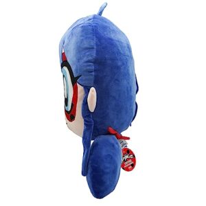 Miraculous Ladybug - Huggie Hideaway Ladybug, 16.5-inch Red and Blue Plush Pillow, Super Cute Soft Stuffed Toy for Kids with Large Zipper Secret Pocket in The Back (Wyncor)