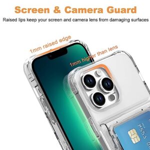 Marphe Wallet Case for iPhone 13 Pro Max with 3 Credit Card Holder Slot Shockproof Hybrid Heavy Duty Protection Clear Phone Cover Compatible with iPhone 13 Pro Max 6.7 Inch