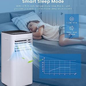 Portable Air Conditioners, SIMOE 10000BTU Portable AC Unit with Dehumidifier & Fan Mode, Rooms up to 350 sq.ft, with Remote Control & 24Hrs Timer, Installation Kit Included, for Home Garage