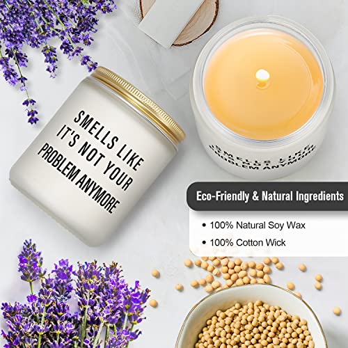 Retirement Gifts for Women Men, Funny Retiring Farewell Gifts for Coworkers Boss, Retired Gift for Friend Nurse Teacher Dad Mom, Leaving Job Divorce Breakup Going Away Present, Lavender Scented Candle