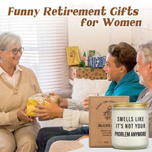 Retirement Gifts for Women Men, Funny Retiring Farewell Gifts for Coworkers Boss, Retired Gift for Friend Nurse Teacher Dad Mom, Leaving Job Divorce Breakup Going Away Present, Lavender Scented Candle