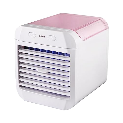 Air Cool Fan, Portable Air Cool Fan, Evaporative Air Cool USB Charging Air Conditioner Fan, Humidifier Cooling Fan, for Dorm Camping, pink