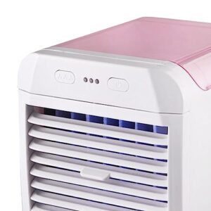 Air Cool Fan, Portable Air Cool Fan, Evaporative Air Cool USB Charging Air Conditioner Fan, Humidifier Cooling Fan, for Dorm Camping, pink