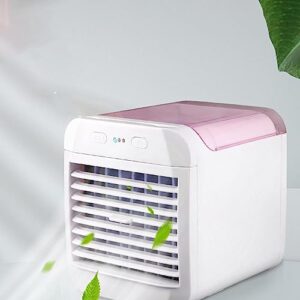 Air Cool Fan, Portable Air Cool Fan, Evaporative Air Cool USB Charging Air Conditioner Fan, Humidifier Cooling Fan, for Dorm Camping, pink